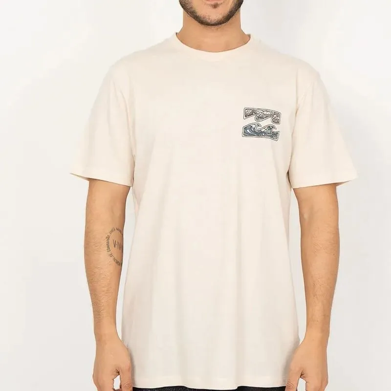 Camiseta Billabong Crayon Wave I WT26 Masculina Areia P / begê