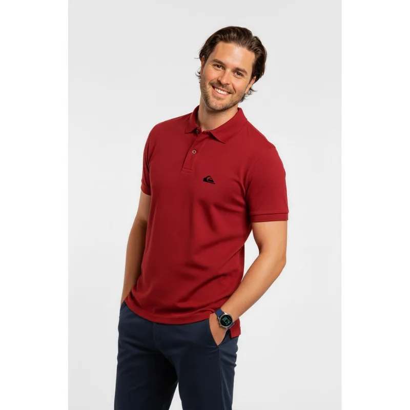 Polo Quiksilver M/C Embroidery Piquet Ps Vermelho Polo Quiksilver M/C Embroidery Piquet Ps Vermelh-Vermelho-G1