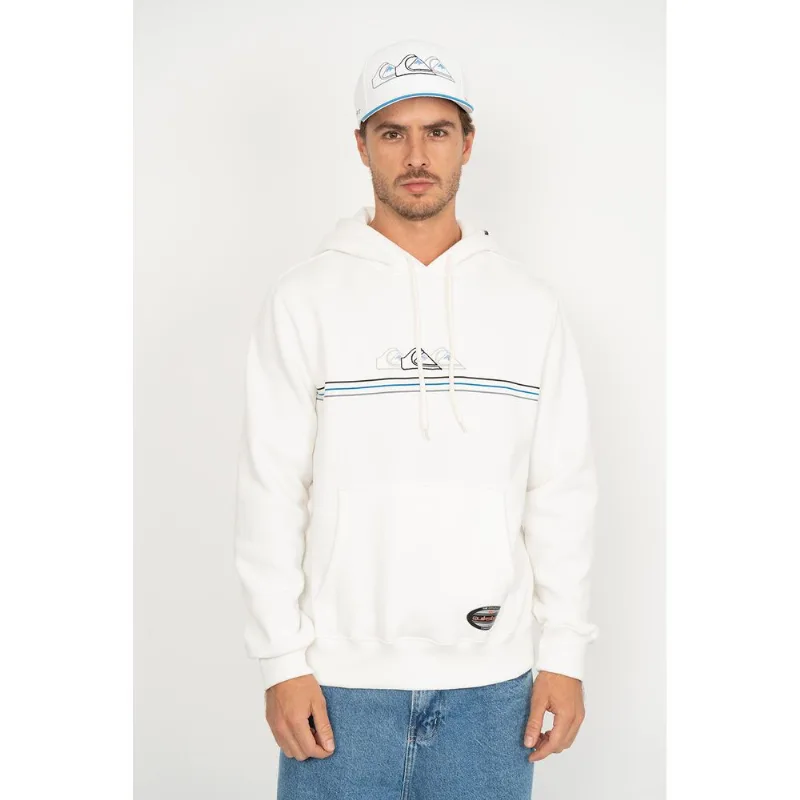 Moletom Quiksilver Fech Emb Three Logo Branco - M