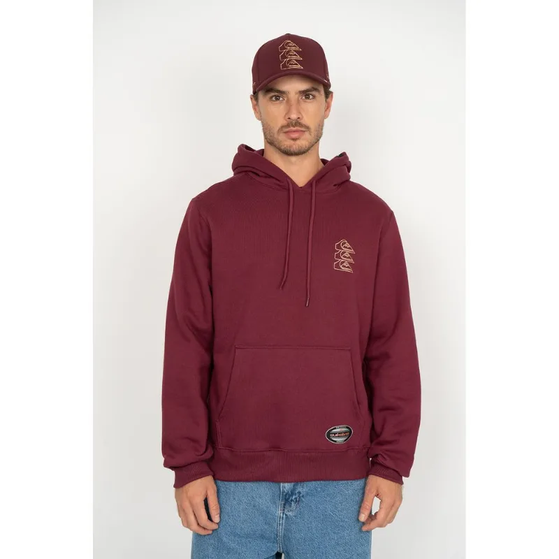 Moletom Quiksilver Fech Chrome Three Logo Vinho - M