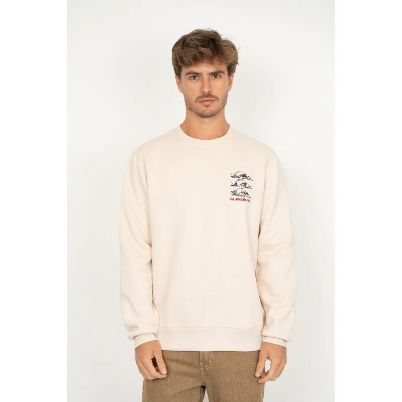 Moletom Quiksilver Care Three Logo Areia Gg