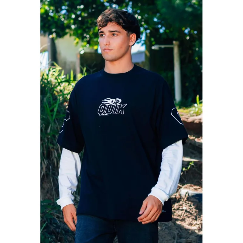 Camiseta Quiksilver M/C Mercury Americana Preto Camiseta Quiksilver M/C Mercury Americana Pre-Preto-P