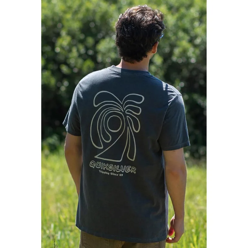 Camiseta Quiksilver M/C Sunset Island Cinza Escuro Gg