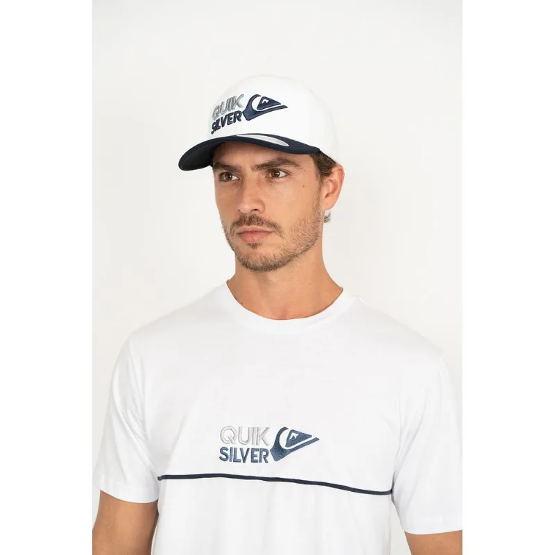 Camiseta Quiksilver M/C Emb Omni Surf Branco Camiseta Quiksilver M/C Emb Omni Surf Bran-Branco-.GG