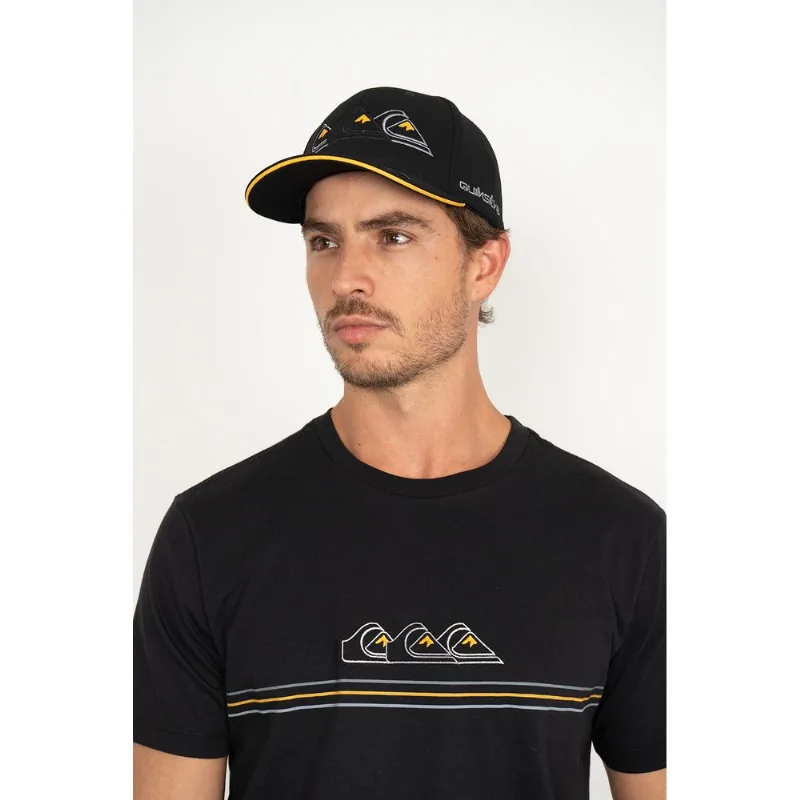 Camiseta Quiksilver M/C Emb Three Logo Preto-Preto-M