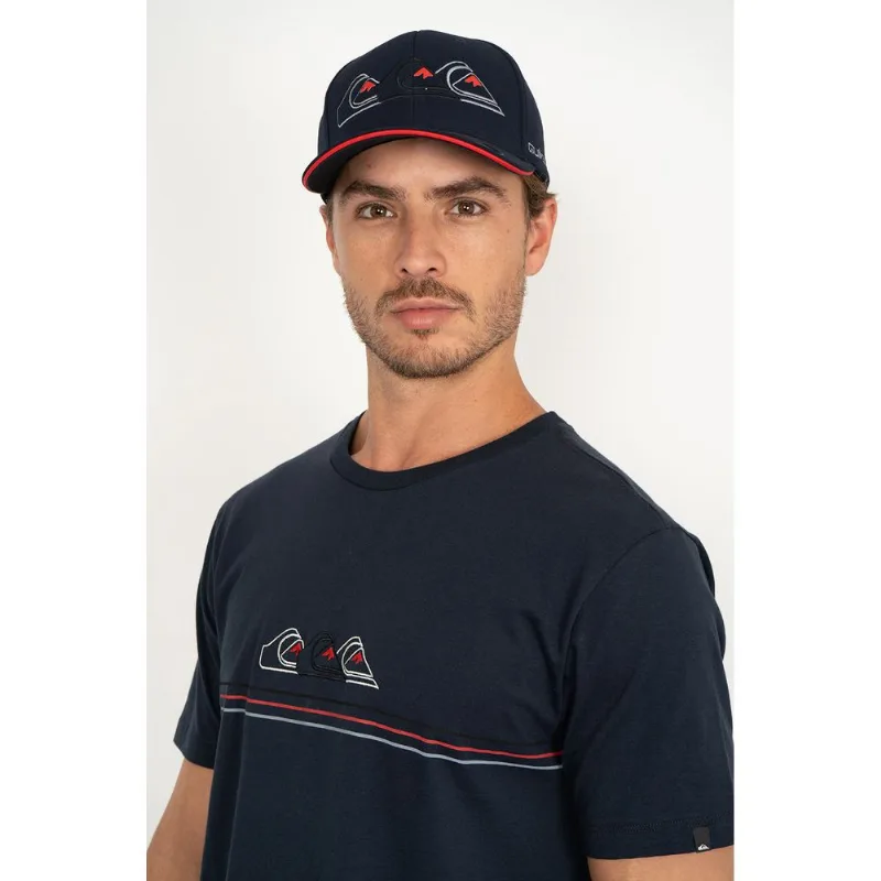 Camiseta Quiksilver M/C Emb Three Logo Marinho Camiseta Quiksilver M/C Emb Three Logo Marin-Marinho-.G