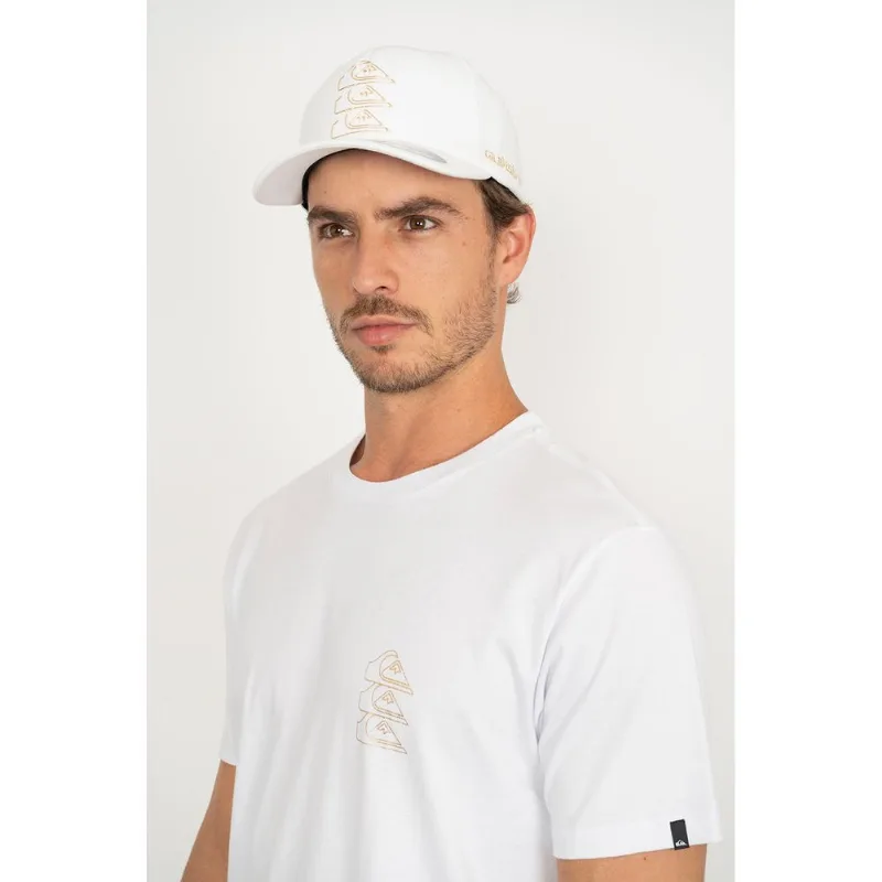 Camiseta Quiksilver M/C Chrome Three Logo Branco Camiseta Quiksilver M/C Chrome Three Logo Bran-Branco-.GG
