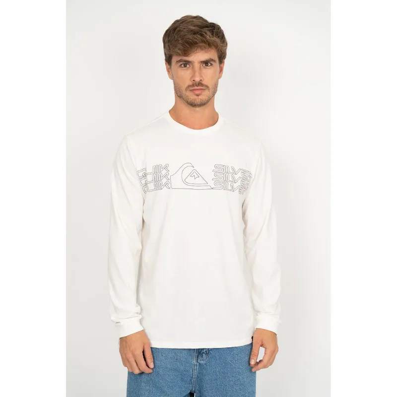 Camiseta Quiksilver M/l Big Block Snow White M