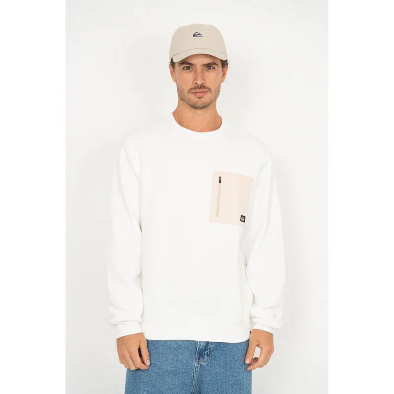 Moletom Quiksilver Care Big Pocket Branco P