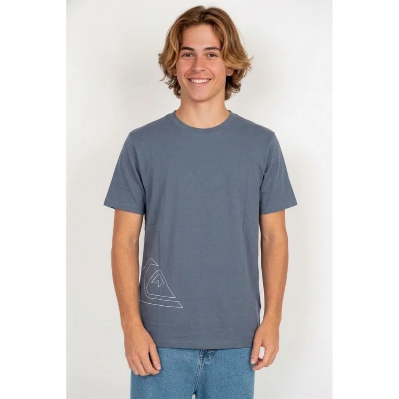 Camiseta Quiksilver M/C Outline Side Logo Tn Azul Escuro 10