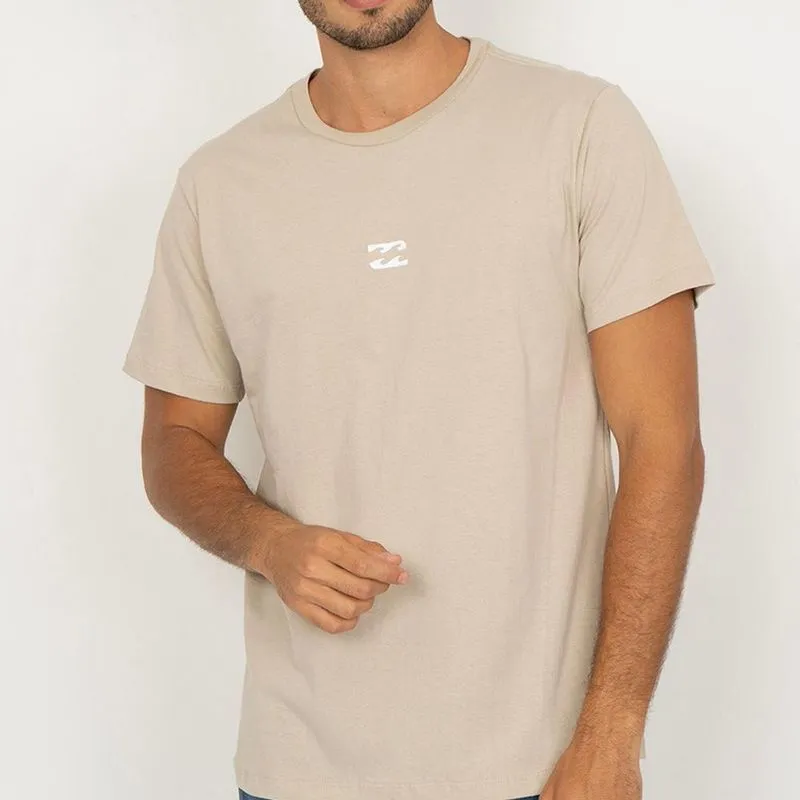 Camiseta Billabong Bracket Wave II WT26 Masculina Areia GG / begê