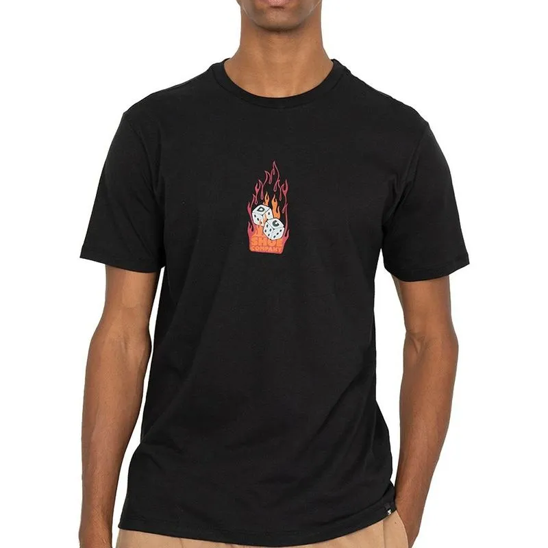 Camiseta DC Shoes Burning WT26 Masculina Preto G / preto