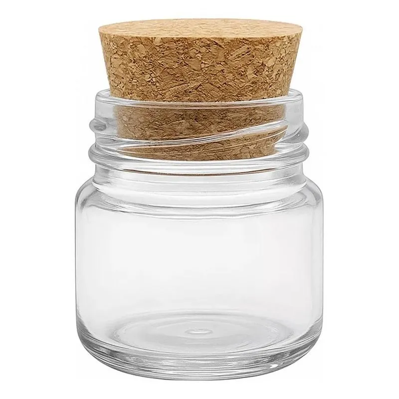 3x Potinho De Vidro 40 Ml Com Tampa De Rolha Para Velas 10 U
