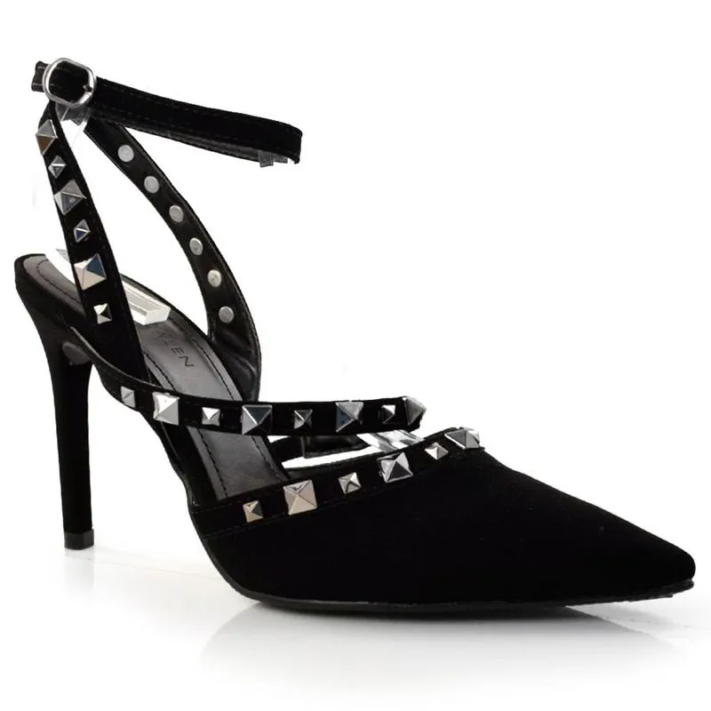 Scarpin Feminino com Spikes Cazzualen Preto 3645-69875 N 36