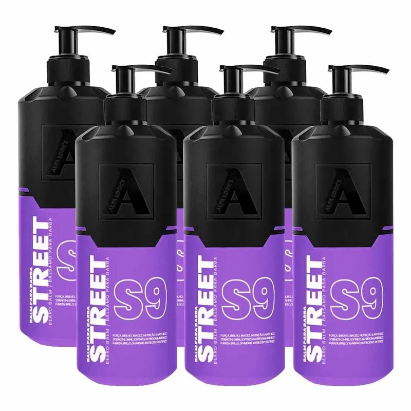 Kit 6x Balm Barba Hidratante Street S9 140ml Alfa Look's