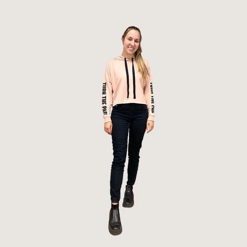 Blusa Moletom Feminina Scalk Capuz Inverno Macia Moderna Rose P