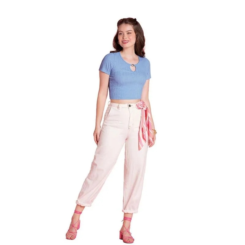 Blusa Feminina Detalhe Fivela Coração Decote