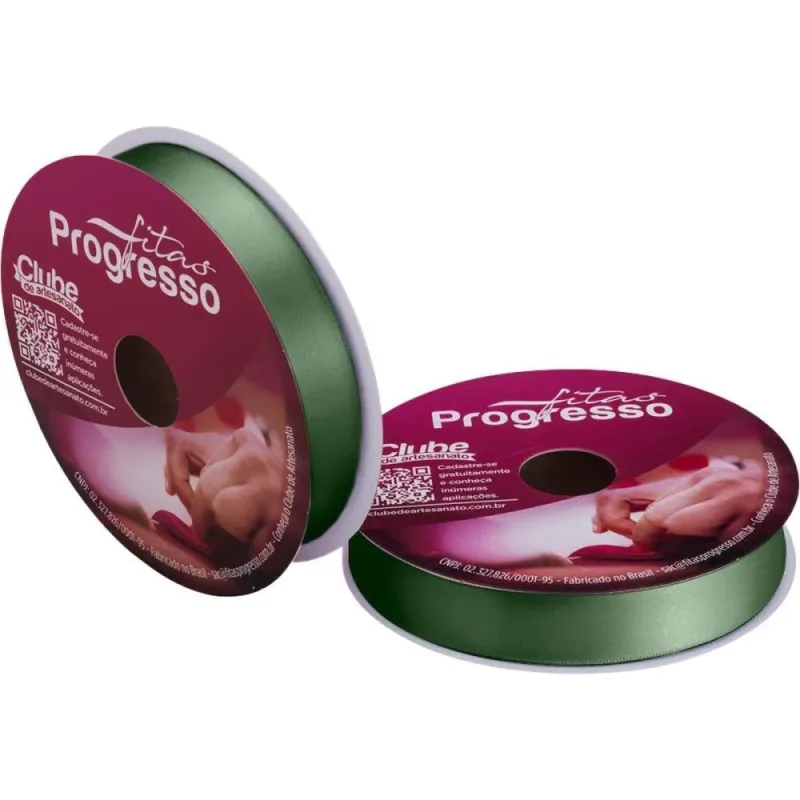 Fita de Cetim 22MM 50M. Verde Oliva 2059 Rolo