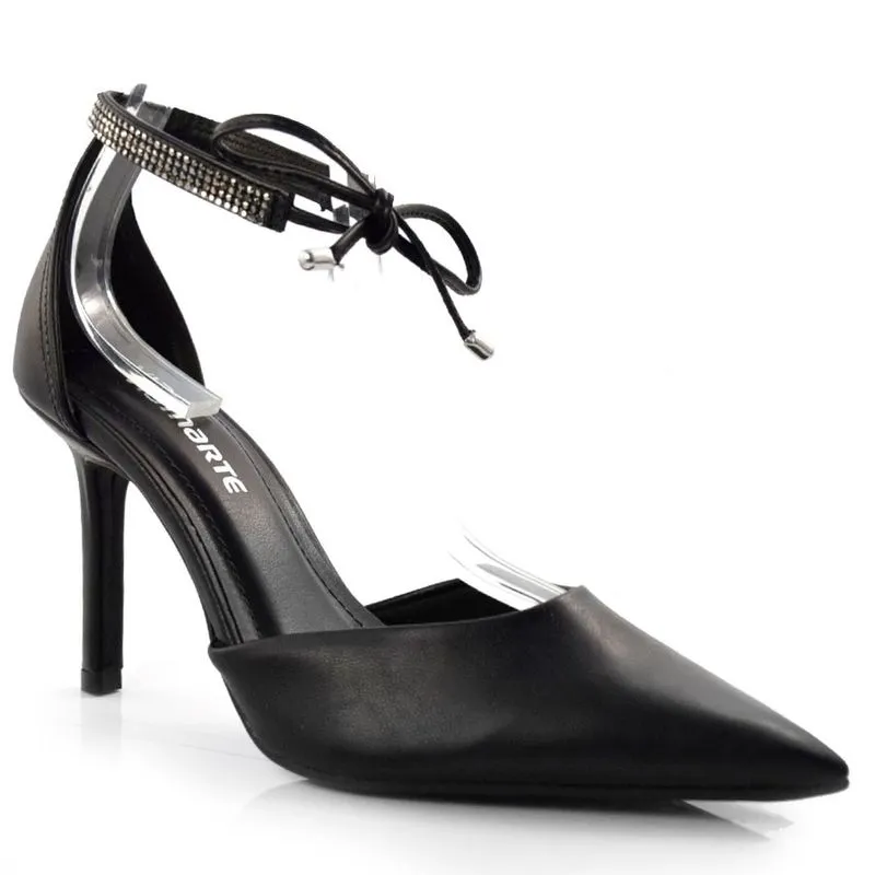 Scarpin Feminino com Amarração Via Marte Preto 22-4405-01 35