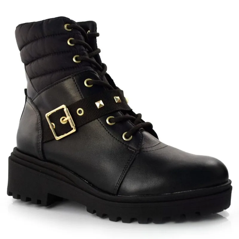 Coturno Tratorado Feminino Via Marte Preto 22-5602-01 37