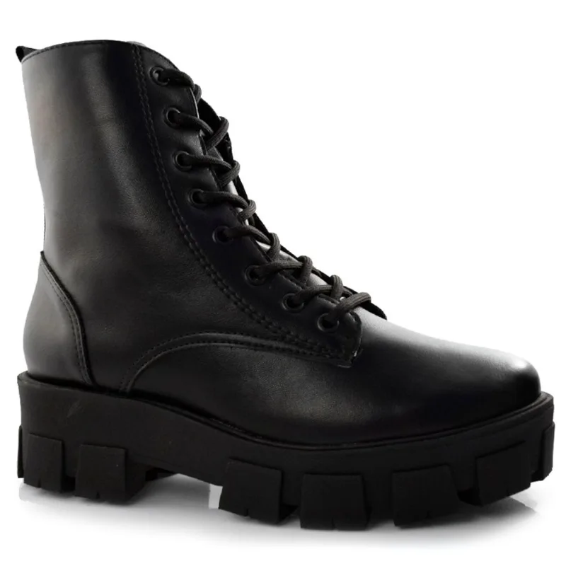 Coturno Tratorado Feminino Via Marte Preto 22-7204-01 34