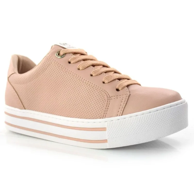 Tênis Casual Feminino Flatform Via Marte Bege 22-1507-03 37