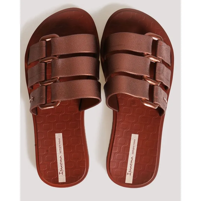 Chinelo Ipanema Feminino Bold Slide Cobre 33/34