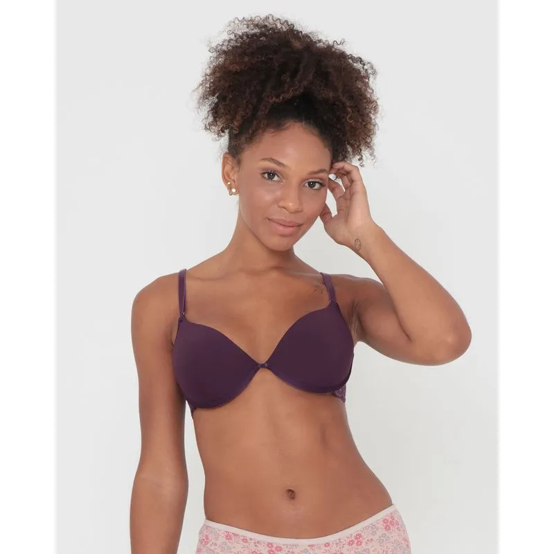 Sutiã Avulso Push Up Com Bojo Renda Roxo 40