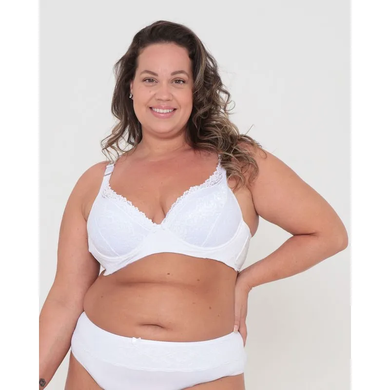 Sutiã Plus Size Avulso Bojo Base De Renda Branco 48