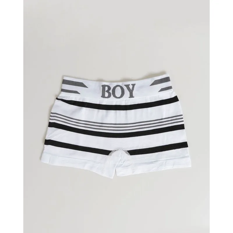 Cueca Boxer Infantil Estampada Branca G