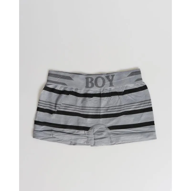 Cueca Boxer Infantil Estampada Cinza Claro M