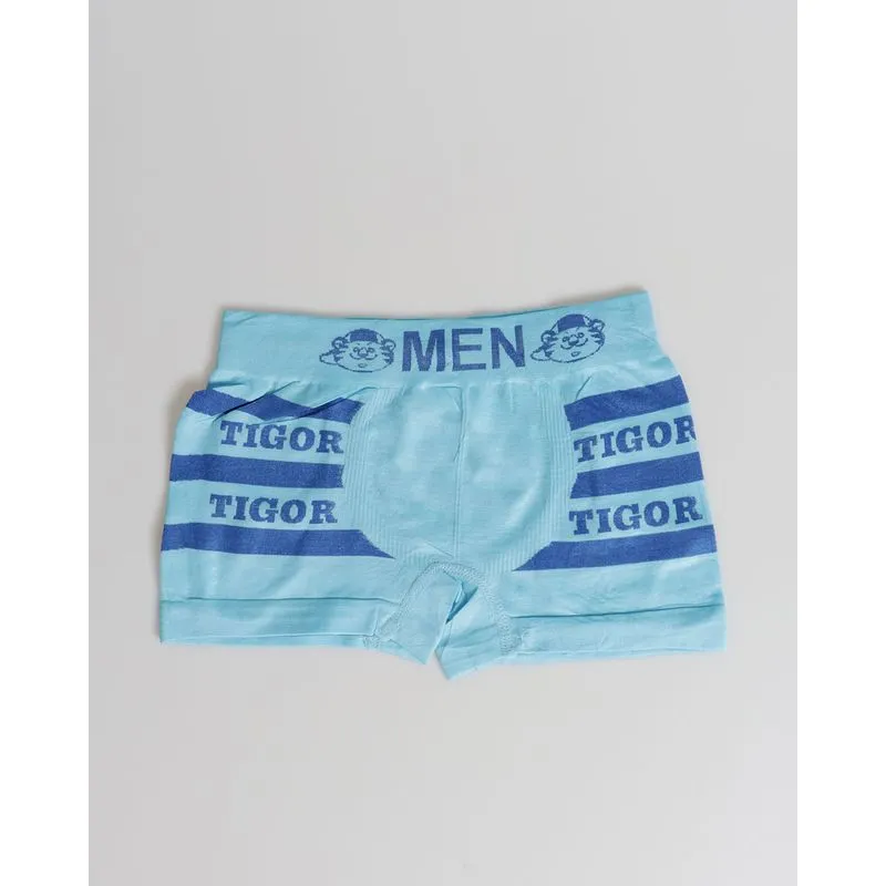 Cueca Boxer Infantil Estampa Tigor Azul Claro G