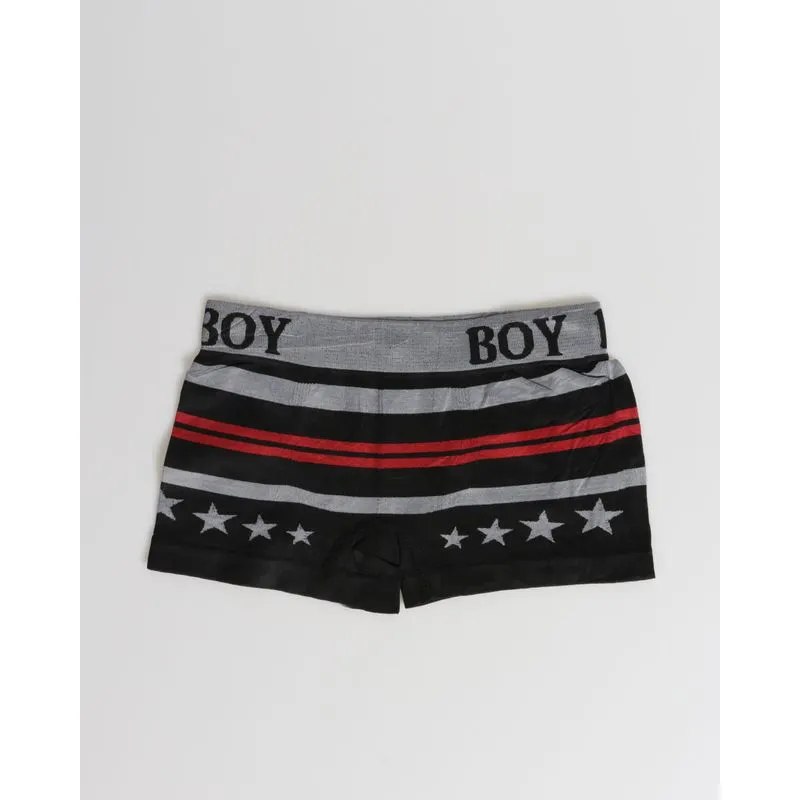 Cueca Boxer Infantil Estampada Preta G