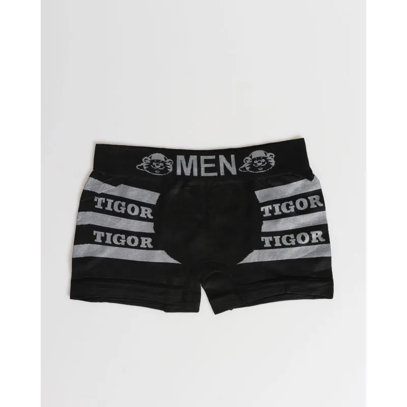 Cueca Boxer Infantil Estampa Tigor Preta G