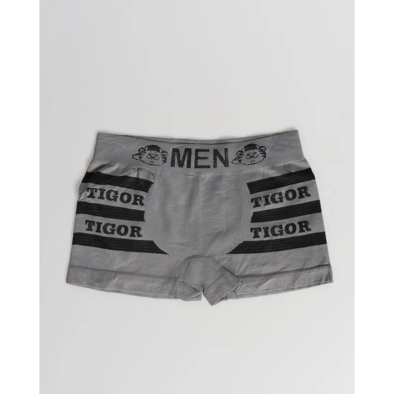 Cueca Boxer Infantil Estampa Tigor Cinza Escuro M