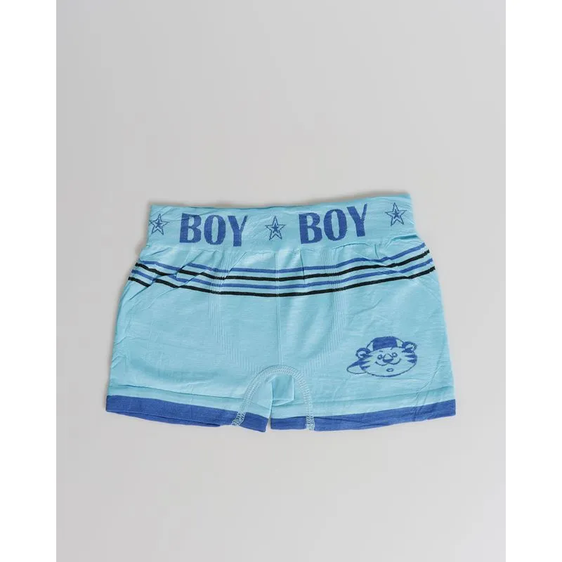 Cueca Boxer Infantil Estampada Azul Claro M