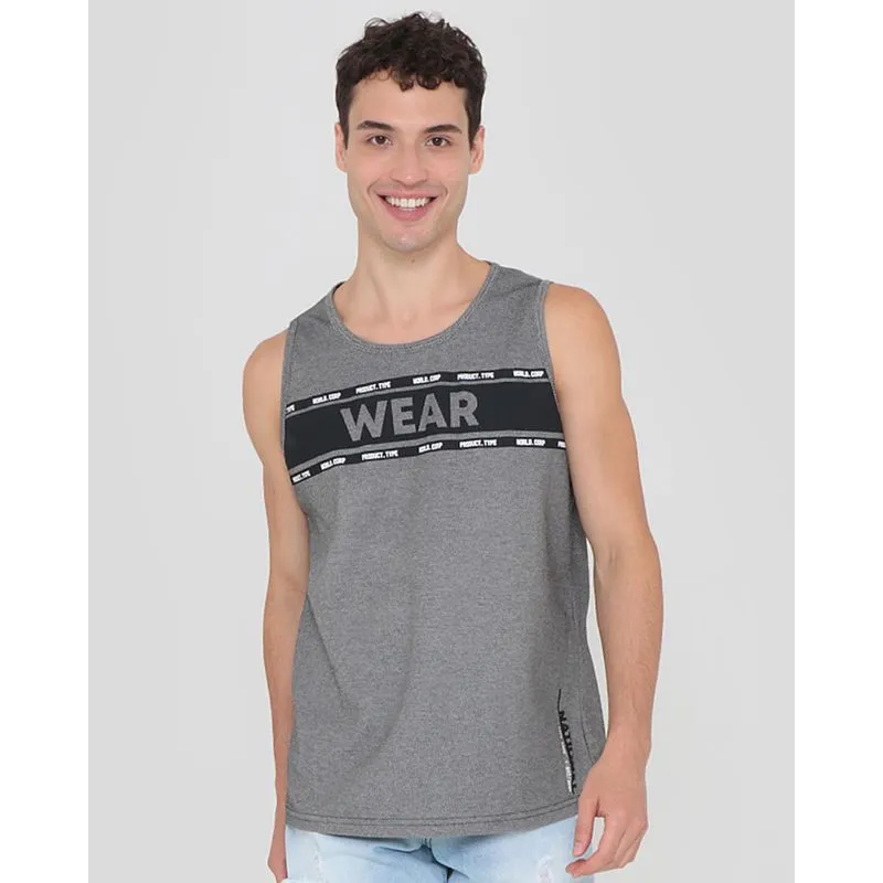 Regata Masculina Estampa Wear Cinza P
