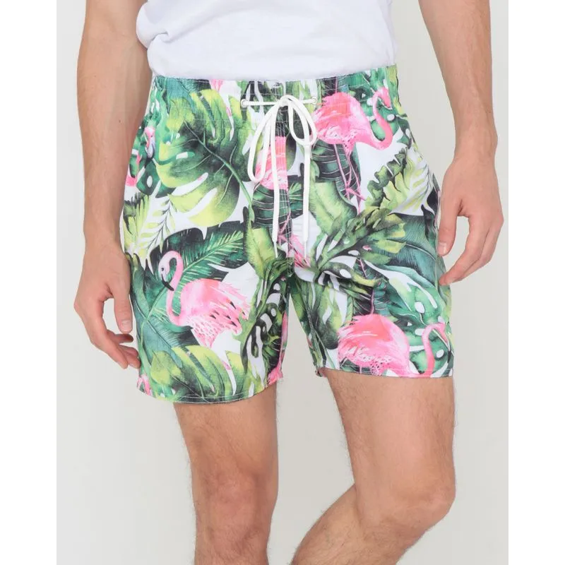 Shorts Surf Estampa Flamingo Branco M