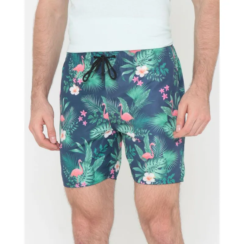 Short Surf Estampa Floral Azul Marinho P