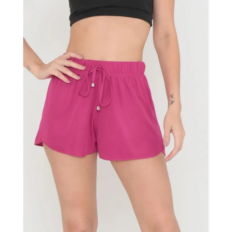Short Feminino Boxer Fenda Rosa GG