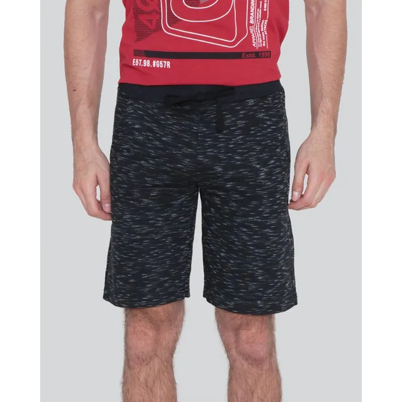 Bermuda Masculina Moletom Flamê Preta GG