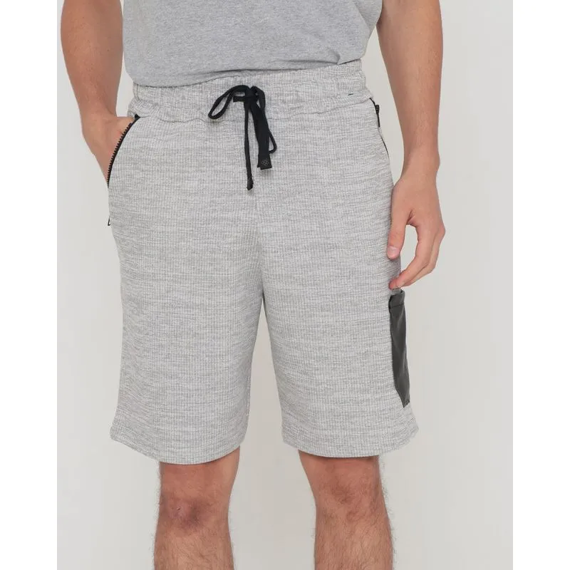 Bermuda Masculina Moletinho Cargo Mescla Cinza P