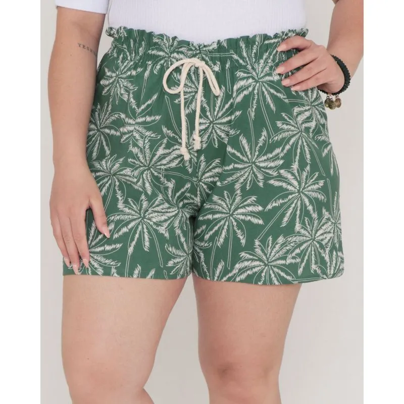 Short Plus Size Viscose Estampa Floral Verde G3