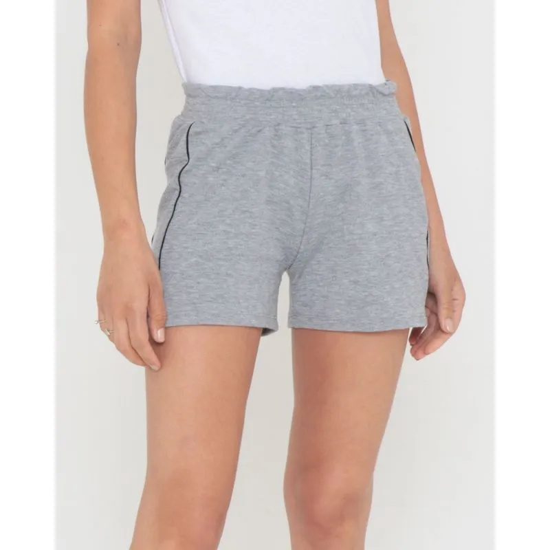 Short Moletinho Feminino Com Viés Cinza Claro P