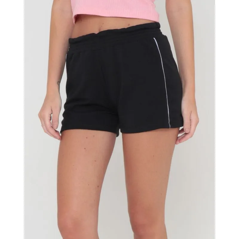 Short Moletinho Feminino Com Viés Preto P