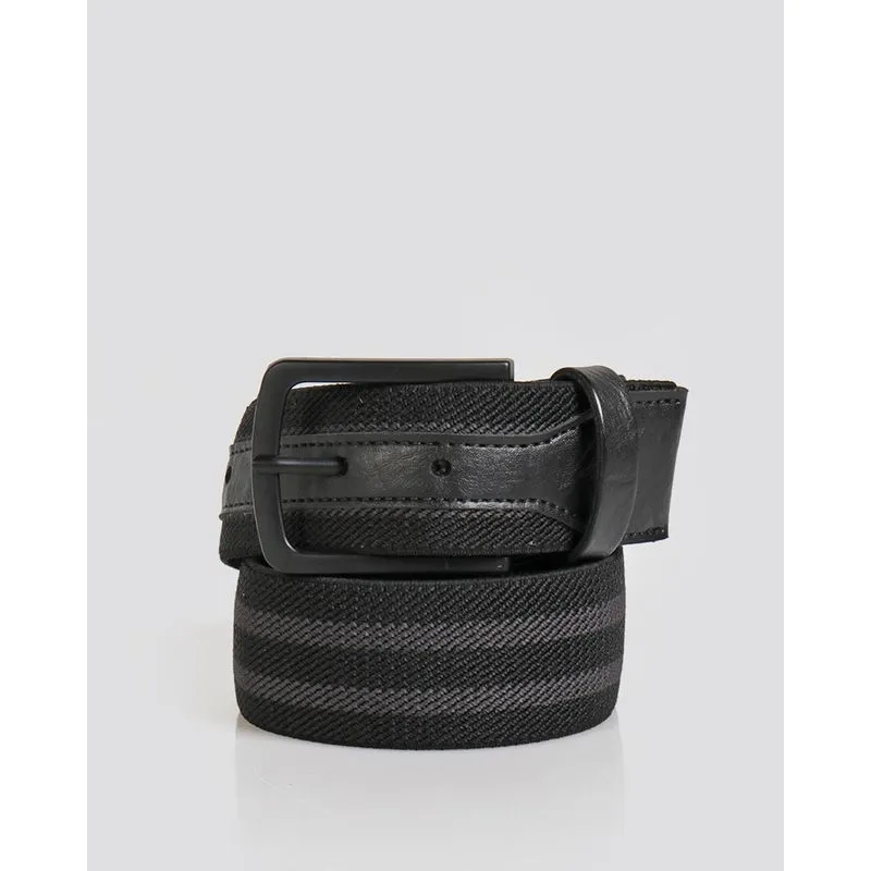 Cinto Masculino Casual Elástico Listrado Preto G