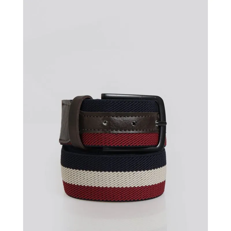 Cinto Masculino Casual Elástico Listrado Marinho G