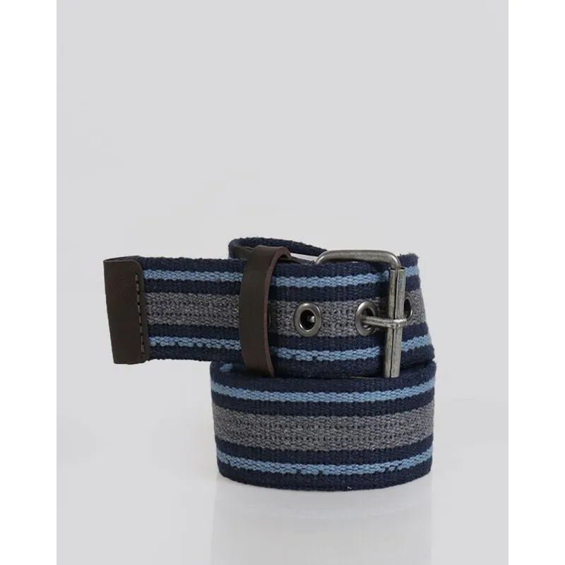 Cinto Masculino Casual Lona Listrado Marinho G