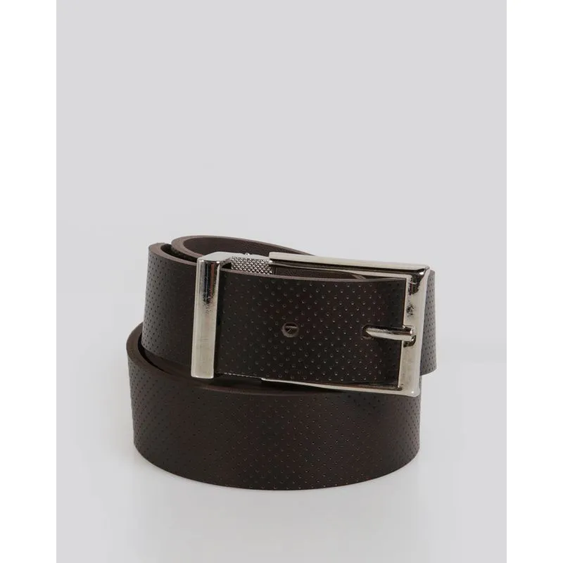 Cinto Masculino Social Textura Marrom UN