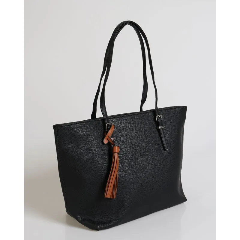Bolsa de Ombro Fivelas e Tassel Pagani Preto UN